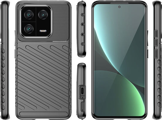 Hurtel Carbon Back Cover Silicon Negru (Xiaomi 13 Pro)