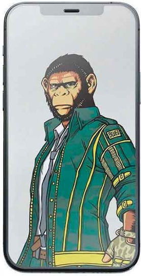 Blueo Mr. Monkey Strong Ματ Full Face Tempered Glass Μαύρο (iPhone 14 Pro Max)