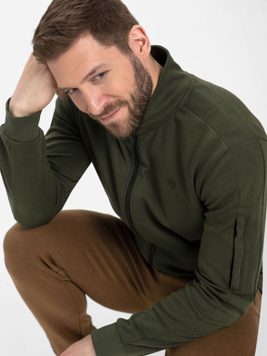 Volcano B-LORS Men's Stand-Up Cotton Sweatshirt - Olive Green