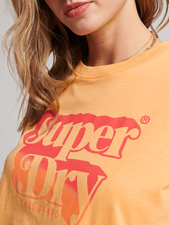 Superdry Γυναικείο T-shirt Πορτοκαλί