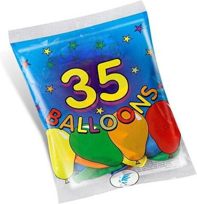 Set of 35 Balloons Latex Multicolour 25cm