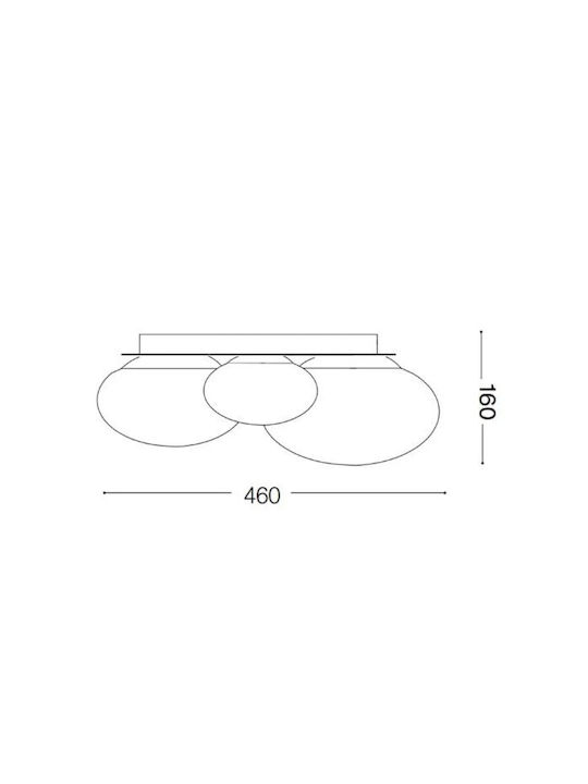 Ideal Lux Nimfea Πλαφονιέρα Οροφής 46εκ. Κίτρινη με Ντουί GX53