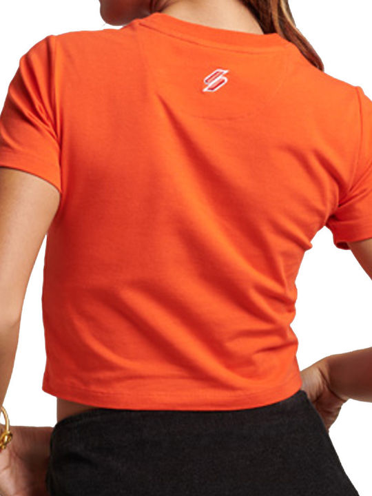 Superdry Γυναικείο Crop T-shirt Πορτοκαλί