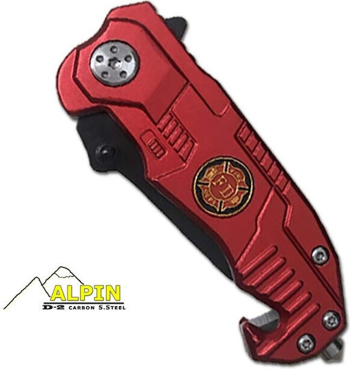 AlpinPro 16443RD Taschenmesser Rot Gesamtlänge 15cm mit Klinge 5.7cm in Hülle