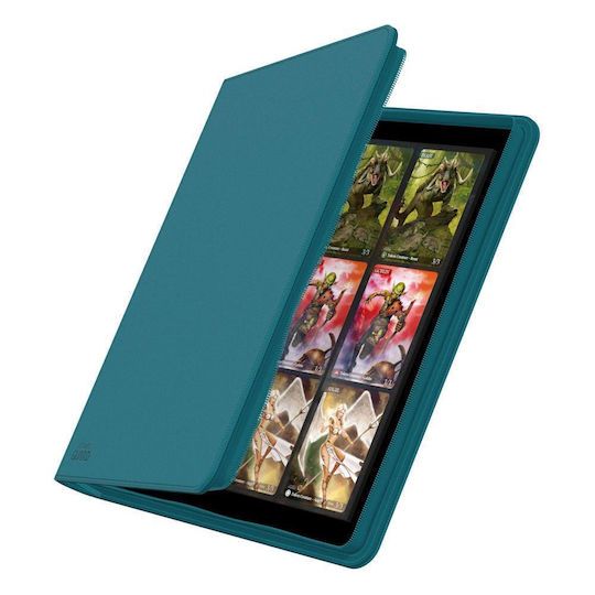 Ultimate Guard 12-Pocket Quadrow Zipfolio Xenoskin Binder 12-Pocket Standard Size Petrol Blue