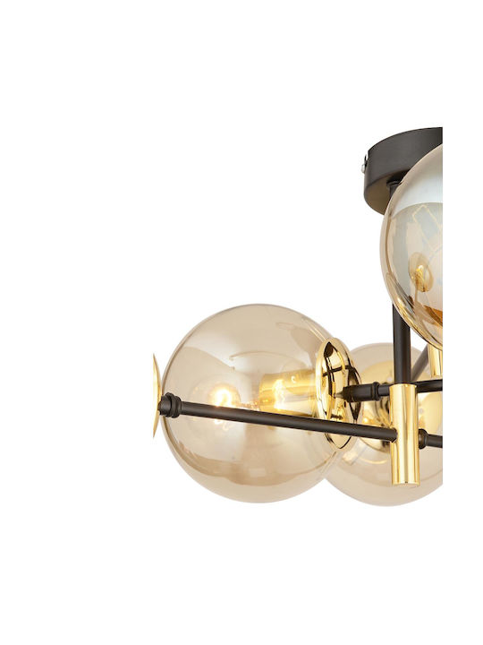ArteLibre Mar Ceiling Light Gold Ball For 6 Bulbs E27 70x35cm