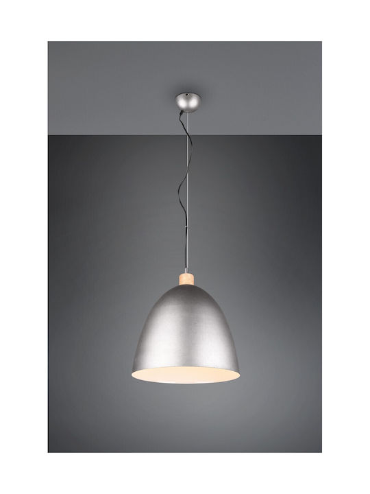 Trio Lighting Jagger Μοντέρνο Κρεμαστό Φωτιστικό Μονόφωτο Καμπάνα με Ντουί E27 σε Ασημί Χρώμα