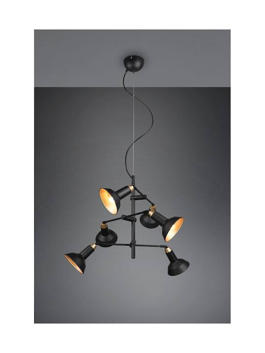 Trio Lighting Roxie Suspendat Candelabru pentru 6 Becuri E14, E.14 Negru