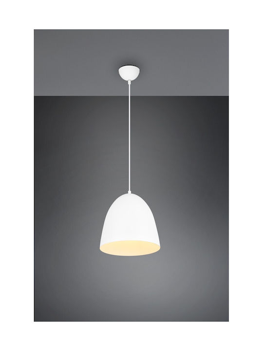 Trio Lighting Tilda Pendant Light Single-Light Bell for Socket E27 White