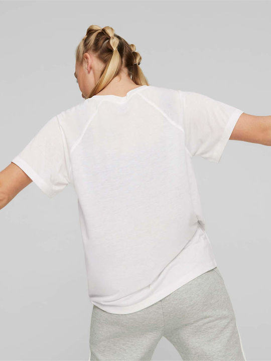 Puma Γυναικείο Αθλητικό T-shirt Fast Drying Λευκό