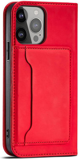 Hurtel Magnet Card Book Synthetic Leather Red (Galaxy S23+)