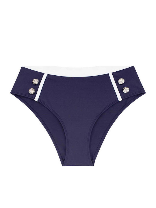 Monte Carlo Bikini Slip Hohe Taille Marineblau