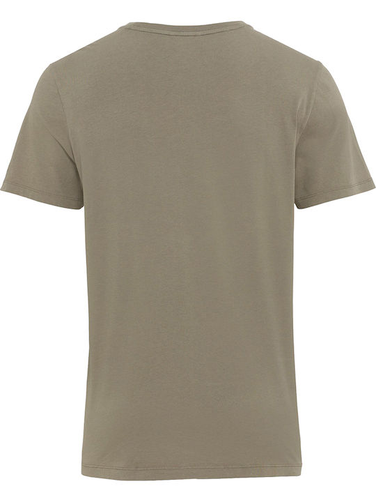 Camel Active T-shirt Bărbătesc cu Mânecă Scurtă Kaki