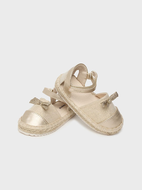 Kids Espradrilles with Hoop & Loop Closure Gold