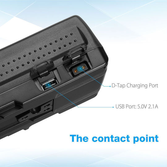 Powerextra Single Battery Charger BP-190 Universal Compatibility 190Wh (13400mAh) V Mount /V-Lock Battery with D-tap Output Charger and D-Tap Cable