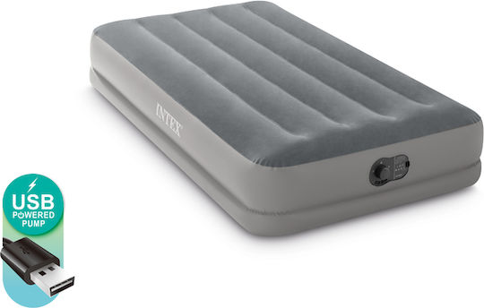 Intex Inflatable Single Air Mattress with Integrated Pump Dura-Beam Prestige 191x99x30cm