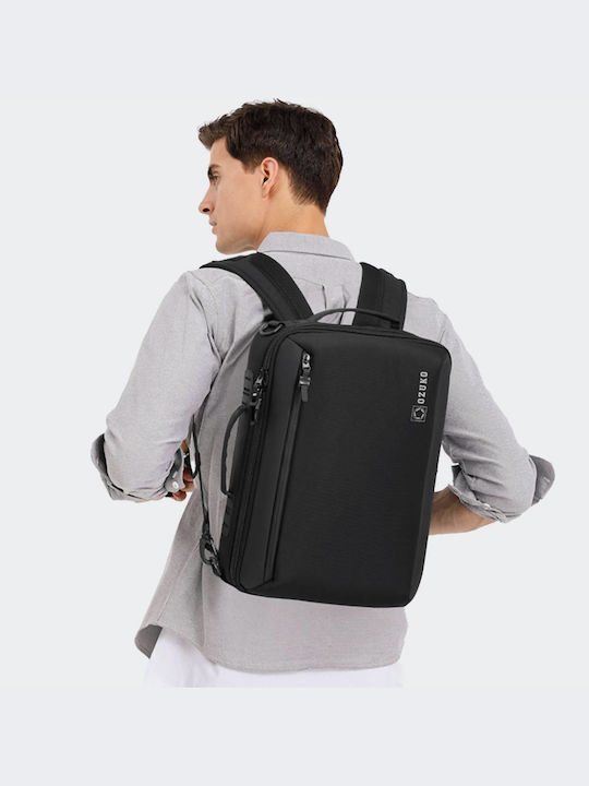 Ozuko Αδιάβροχη Τσάντα Πλάτης για Laptop 15.6" με Θύρα USB σε Μαύρο χρώμα 9490