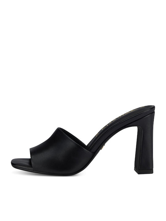 Mules with Chunky High Heel in Black Color
