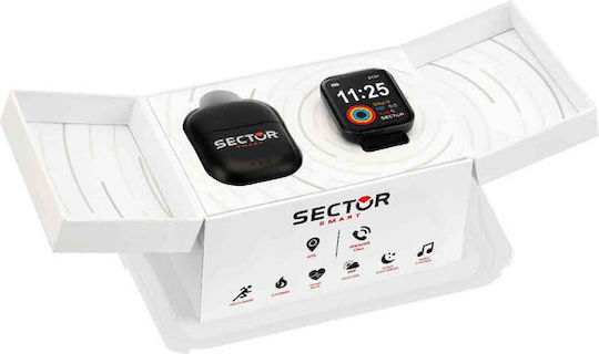 Sector S03 Gift Set Smartwatch mit Pulsmesser (Black Synthetic Strap)
