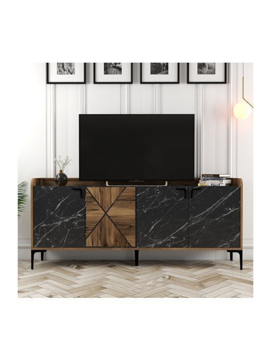 Bufet Black / Walnut 180x35x78cm