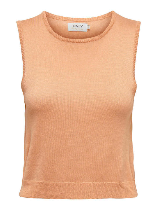 Damen Sommer Bluse Ärmellos Orange