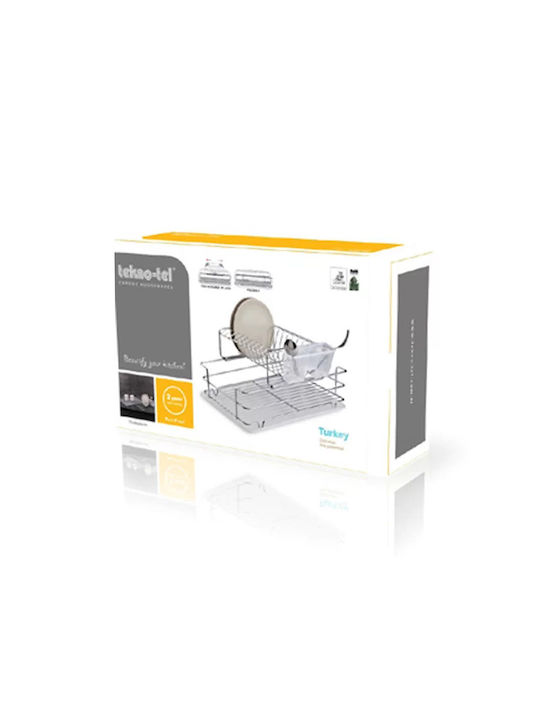 Tekno-Tel Στραγγιστήρι Νεροχύτη Μεταλλικό Μαύρο 48x33x25cm