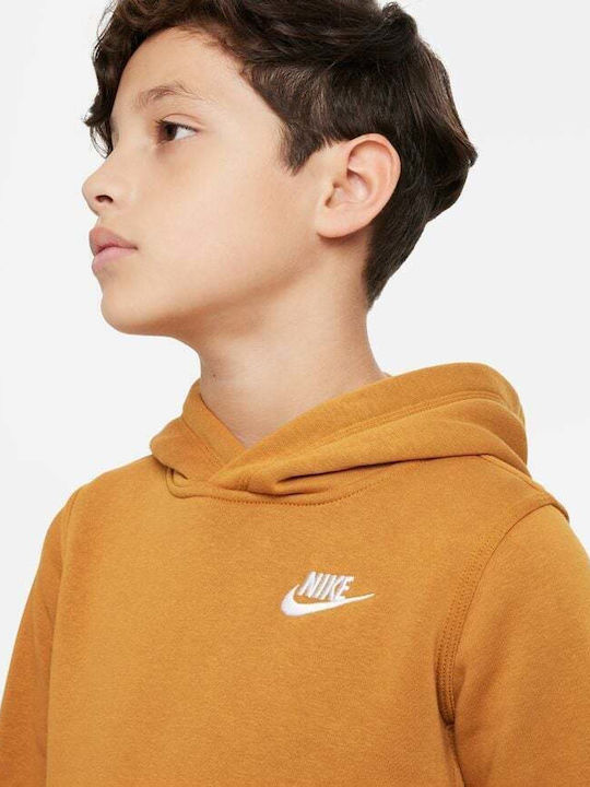Kids Sweatshirt with Hood and Pockets Orange Sportswear