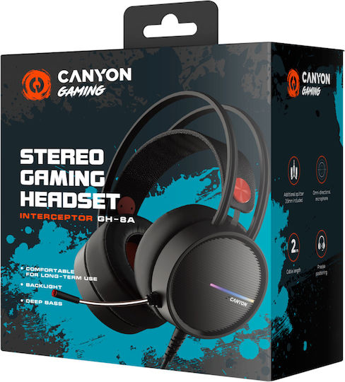 Canyon Interceptor Over Ear Gaming Headset με σύνδεση 3.5mm