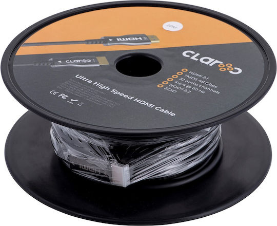 Claroc HDMI 2.1 Кабел HDMI мъжки - HDMI мъжки 20м Черен