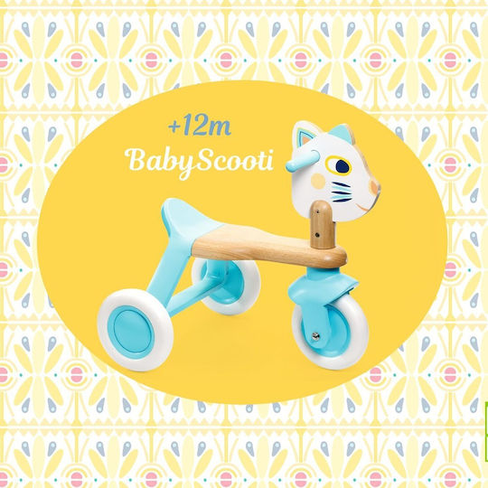 Djeco Cat Bike Animal Ride On for 12+ Months Light Blue