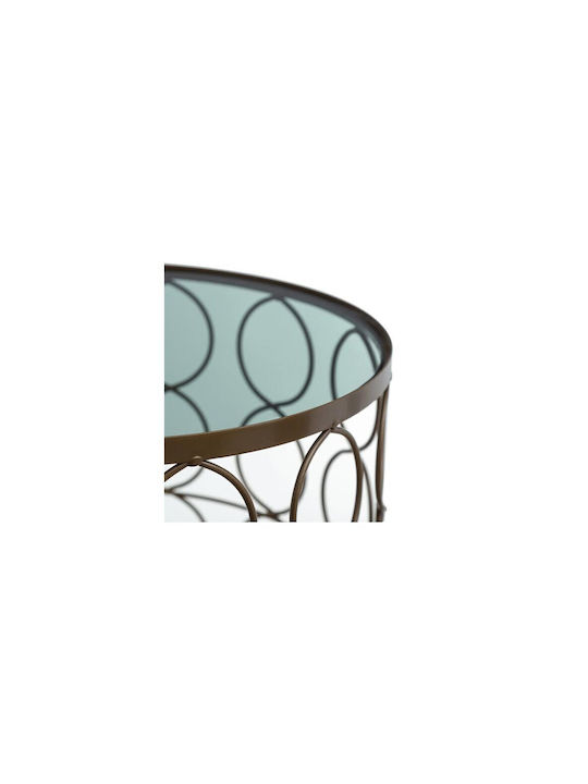 Set Zigon Rotund Din Sticlă Auriu 2 Buc M41xL41xÎ46.5cm