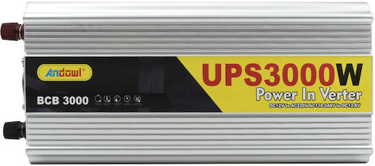 Andowl BCB-3000 Inverter für Autos Modifizierte Sinuswelle 3000W zur Umwandlung von 12V DC in 220V AC