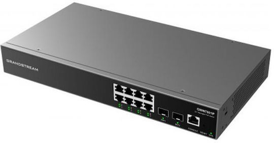 Grandstream GWN7801P Verwaltet L2 PoE+ Switch mit 8 Ports Ethernet und 2 SFP Ports