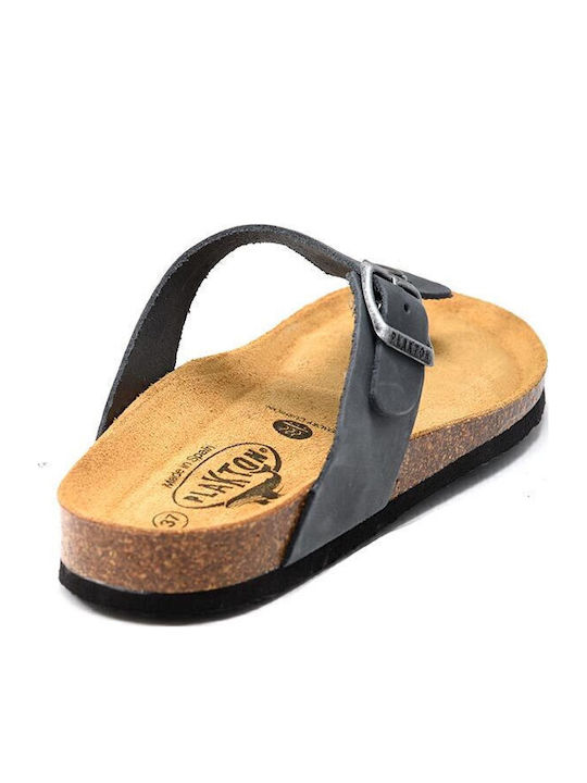 Leather Women's Flat Sandals Nobuck Grigio