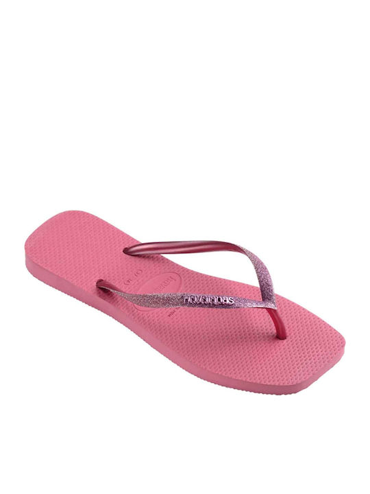 Square Glitter Damen Zehentrenner in Rosa Farbe