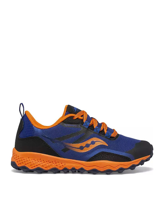 Peregrine 12 Shield Waterproof Kids Sports Shoes Running with Laces Navy Blue / Orange