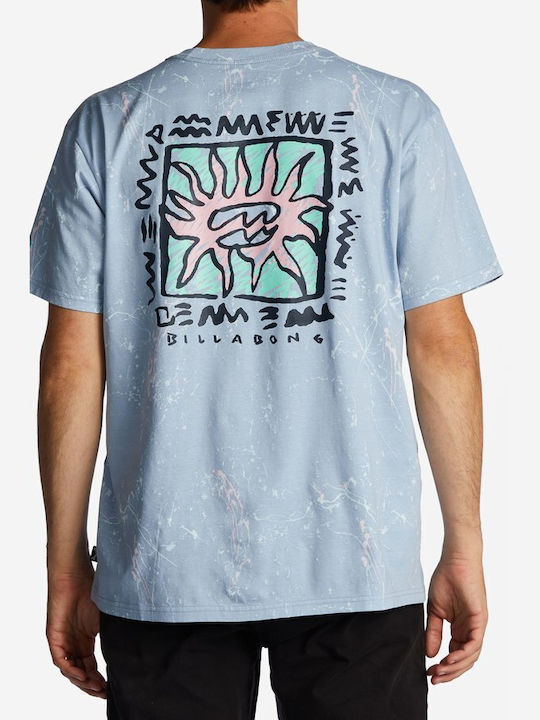 Billabong Boxed In Ανδρικό T-shirt Γαλάζιο με Στάμπα