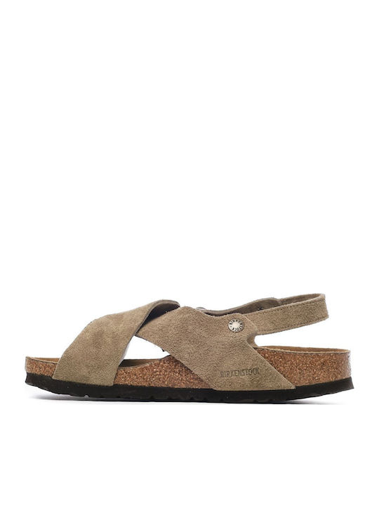 Tulum Women's Flat Sandals Taupe Narrow Fit