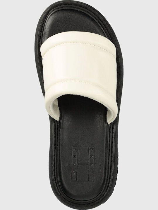 Δερμάτινα Γυναικεία Σανδάλια Flatforms Μπεζ