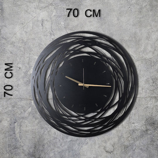 Wallity Ρολόι Τοίχου Μεταλλικό Μαύρο/Χρυσό Ø70cm