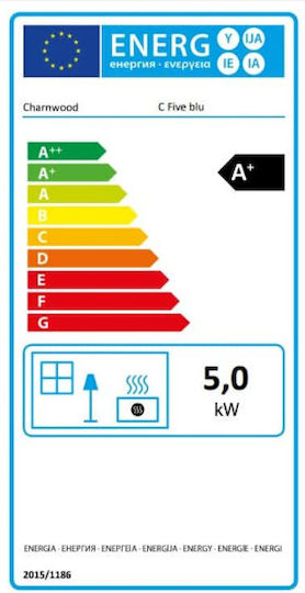Charnwood C-Five Blu Oțel Soba pe lemne 5kW Negru