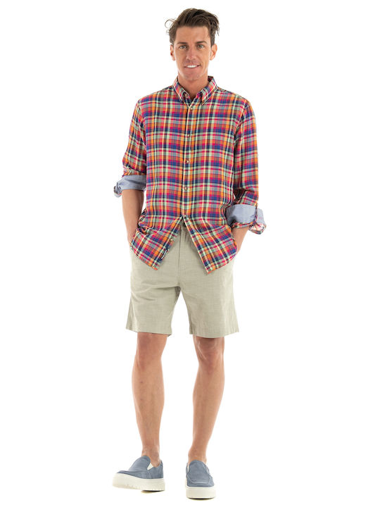 Scotch & Soda Men's Shirt Long Sleeve Checked Multicolour