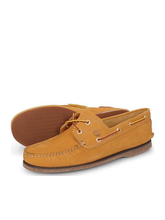Men's Leather Boat Shoes Yellow