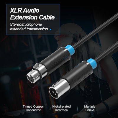 Vention Cable XLR male - XLR female Μαύρο 2m (BBFBH)