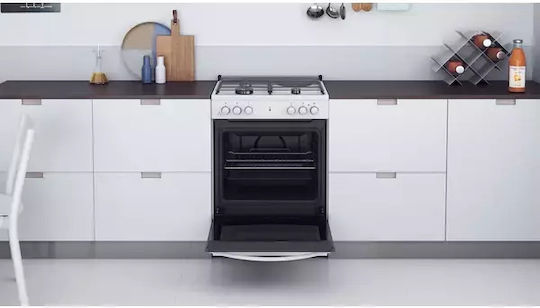 Indesit Herd 73Es mit Gas- & Elektrokochfeldern B60cm. White