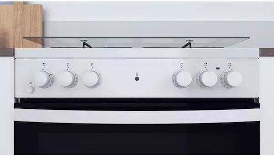 Indesit Herd 73Es mit Gas- & Elektrokochfeldern B60cm. White