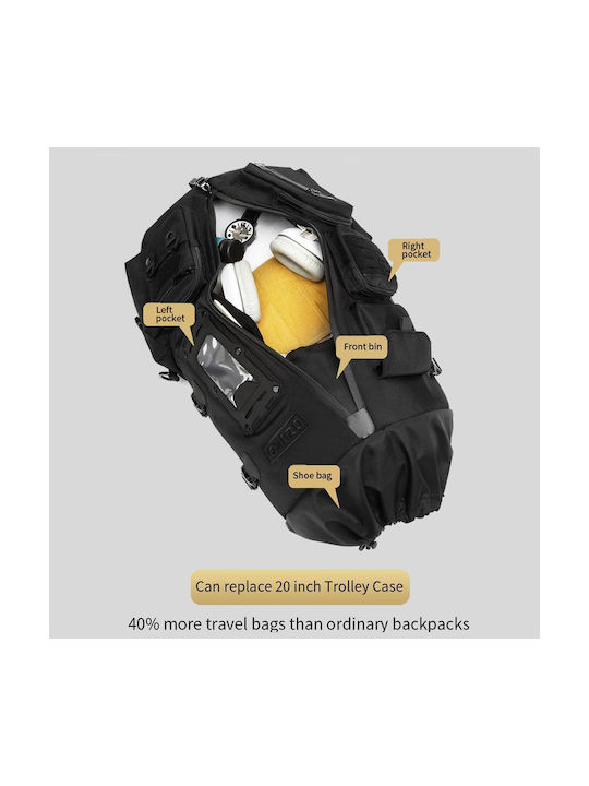 Ozuko Waterproof Mountaineering Ορειβατικό Σακίδιο 27.5lt Αδιάβροχο Μαύρο