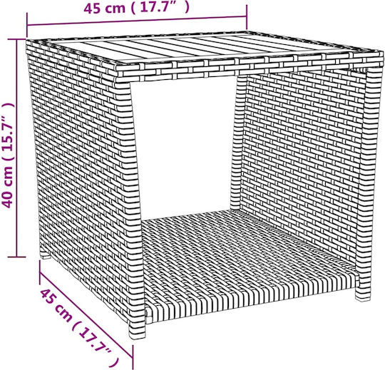 Masa Masa de lounge pentru spații exterioare mici Ratan 45x45x40buc