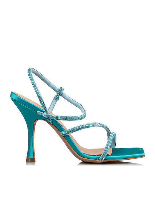 Stoff Sandalen Türkis