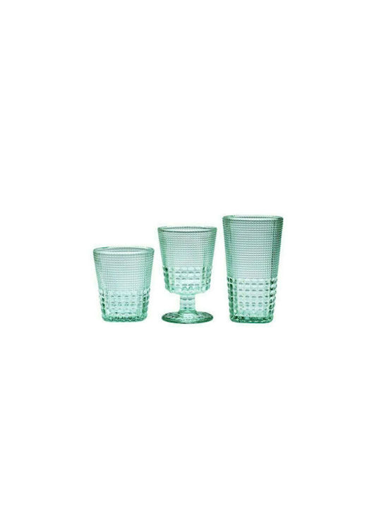 HFA Pearls Glass Set Whiskey made of Glass in Green Color 275ml 6pcs